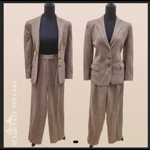 Vintage Herringbone Two-Piece Suit Set